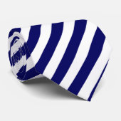 Cravate Bandes de bonbons bleu et blanc marine (Roulé)