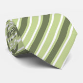 Cravate Bandes de bonbons d'olive et blanc (Roulé)