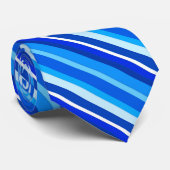 Cravate Bandes de bonbons en couche - cobalt et bleu pâle (Roulé)