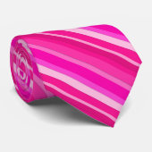 Cravate Bandes de bonbons en couches - rose et fuchsia (Roulé)