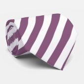 Cravate Bandes de bonbons mauves et blanches (Roulé)