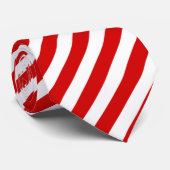 Cravate Bandes de bonbons rouges et blancs (Roulé)