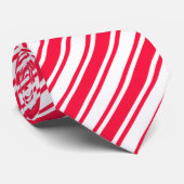 Cravate Bandes de bonbons rouges et blancs (Roulé)