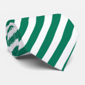 Cravate Bandes de bonbons vert et blanc (Roulé)