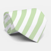 Cravate Bandes de bonbons vert pâle et blanc (Roulé)
