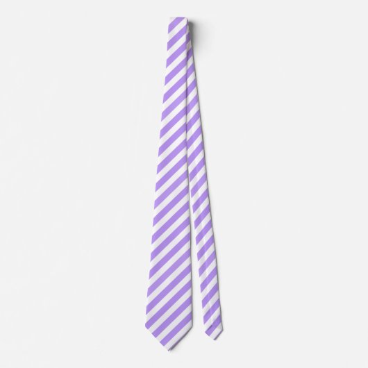 Cravate Bandes de bonbons violettes et blanches (Devant)
