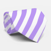 Cravate Bandes de bonbons violettes et blanches (Roulé)