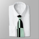 Cravate Bandes de cercle vert menthe noire (Attaché)