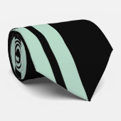 Cravate Bandes de cercle vert menthe noire (Roulé)