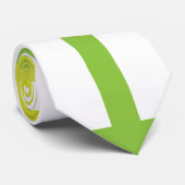 Cravate Bandes de couleur blanc vert citron (Roulé)