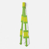 Cravate Bandes de couleur blanc vert citron (Dos)