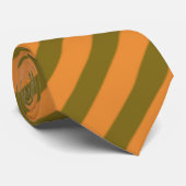 Cravate bandes de couleur orange et verte (Roulé)