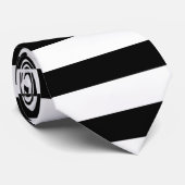 Cravate Bandes de couleurs solides rayées noir et blanc (Roulé)