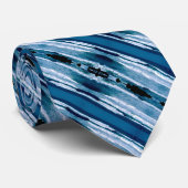 Cravate Bandes de mode bleues (Roulé)