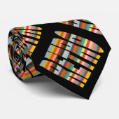 Cravate Bandes de mots rétro colorés (Roulé)