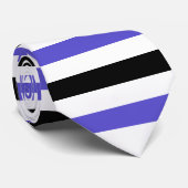 Cravate Bandes de noir et d'iris Motif blanc moderne (Roulé)