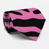 Cravate Bandes de Poster de animal rose et noir (Roulé)