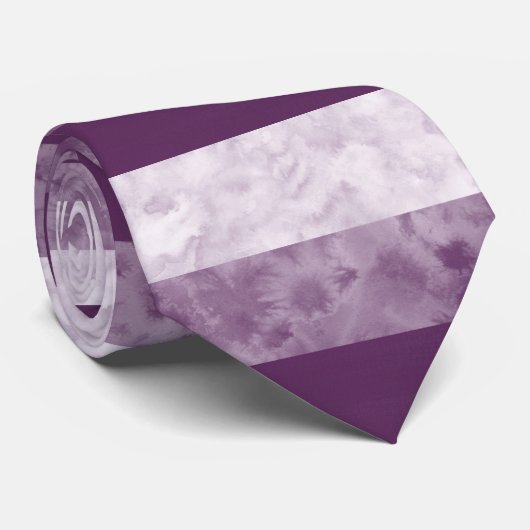 Cravate Bandes de prune (Roulé)