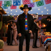 Cravate bandes de serape colorées