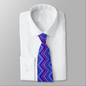 Cravate Bandes de zigzag bleu et violet (Attaché)