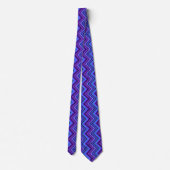Cravate Bandes de zigzag bleu et violet (Dos)