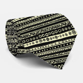 Cravate Bandes décorées - Jaune pâle (Roulé)