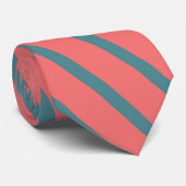 Cravate Bandes diagonales de corail (Roulé)