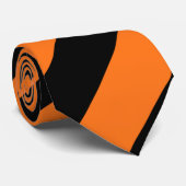 Cravate Bandes diagonales de géant citrouille et noir (Roulé)