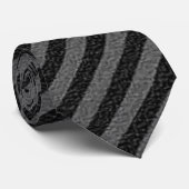 Cravate Bandes diagonales minces en noir et gris (Roulé)
