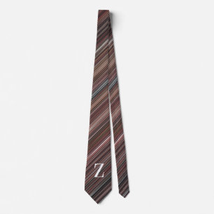 Cravate Bandes diagonales noires, Brown et blanches