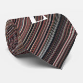 Cravate Bandes diagonales noires, Brown et blanches (Roulé)