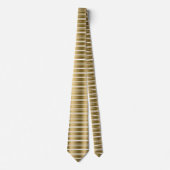 Cravate Bandes D'Or Et De Blanc Brillant (Devant)