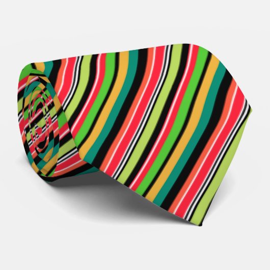 Cravate Bandes douces et colorées (Roulé)