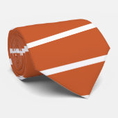 Cravate Bandes horizontales d'orange et de blanc brûlés (Roulé)