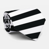 Cravate Bandes horizontales noires et blanches (Roulé)