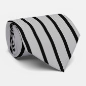 Cravate Bandes minces vertes argentées et noires (Roulé)