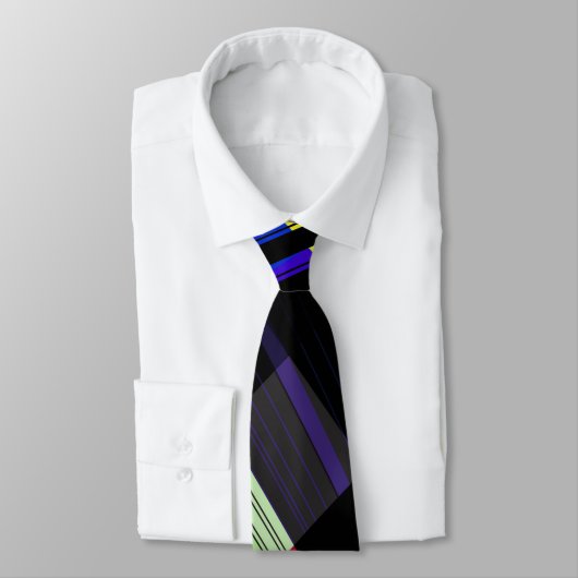 Cravate Bandes multicolores Iridescendantes (Attaché)