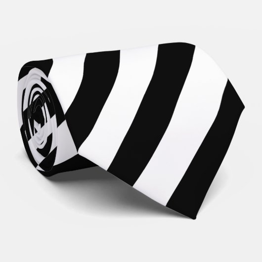 Cravate Bandes Noires Et Blanches (Roulé)