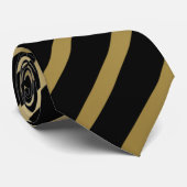 Cravate Bandes noires jaune vert (Roulé)