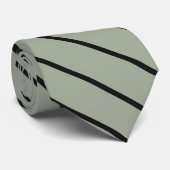 Cravate Bandes noires minces en diagonale classique gris r (Roulé)