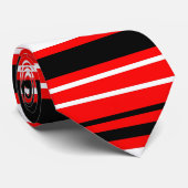 Cravate Bandes noires rouges et blanches (Roulé)