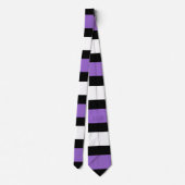 Cravate Bandes noires, violettes et blanches (Dos)