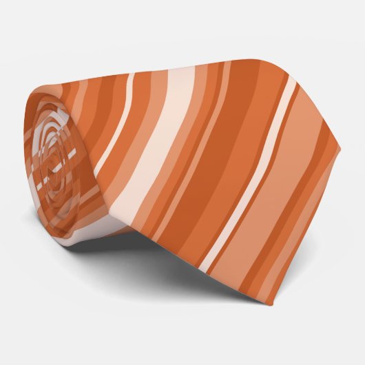 Cravate Bandes orange (Roulé)