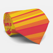 Cravate Bandes orange rouge jaune (Roulé)