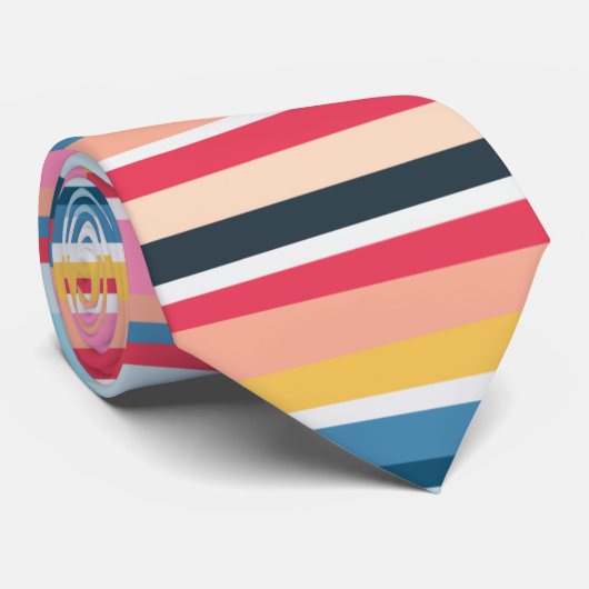 Cravate Bandes rétro (Roulé)