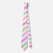 Cravate Bandes, rose, vert (Devant)