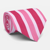 Cravate Bandes rouge, blanche et rose (Roulé)