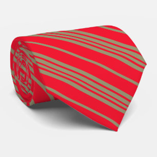 Cravate Bandes rouge et or