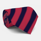 Cravate bandes rouge foncé et bleu (Roulé)