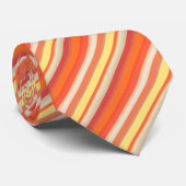 Cravate Bandes rouges mignonnes orange (Roulé)
